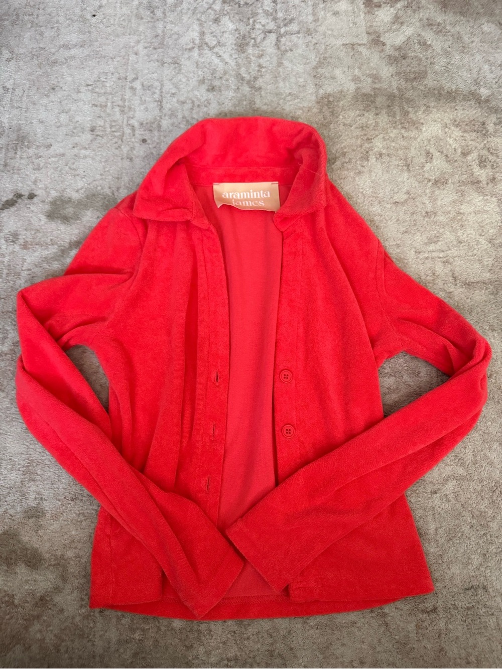Araminta James Women's Vibrant Red Button Cardigan